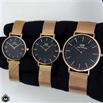 ساعت مردانه زنانه دنیل ولینگتون رزگلد صفحه مشکی Daniel Wellington DW33GL