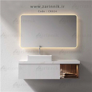 روشویی سرامیکی مدرن با کابین زرین نیک کد CK024 طول 80 سانتی متر