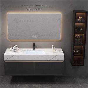 روشویی سرامیکی مدرن با کابین زرین نیک کد CK022 طول 100 سانتی متر