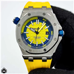 ساعت مچی ای پی مردانه اتوماتیک بند رابر زرد Audemars Piguet OFFSHORE OS6436