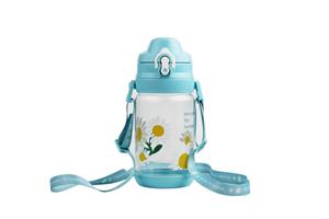 قمقمه مینیسو طرح گل بابونه Sunrise Sunflowers Plastic Water Bottle with Shoulder Strap, 520mL(Blue)