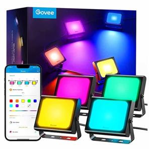 لامپ هوشمند ۴ قطعه‌ Govee RGBICWW LED Smart Flood Lights 