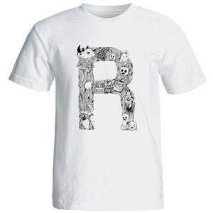 تی شرت آستین کوتاه زنانه شین دیزاین طرح حروف اول اسم R کد 4555 