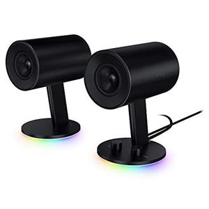 اسپیکر Razer Nommo Chroma RGB: سه درایور فیبر شیشه ای سفارشی بافته شده  درگاه های باس رو به عقب  دستگیره باس با کنترل دستیابی خودکار  Razer Chroma فعال  اسپیکرهای گیمینگ PC با برد کامل 2.0، مشکی  ارسال 10 الی 15 روز کاری