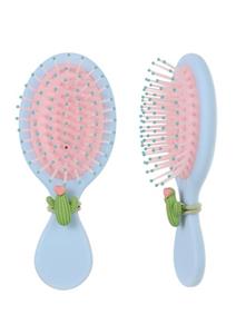 برس مو مینیسو همراه با کش مو کاکتوس  Mini Portable Paddle Brush (Cactus Hair Tie)