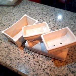 گلدان سرامیکی سفالی لعابدار چهارگوش مدل ساده سایز 4