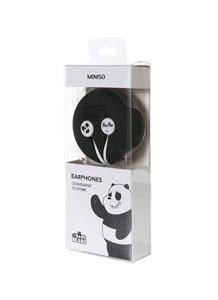 ایرفون مینیسو طرح پاندا زمینه مشکی/We Bare Bears Earphones H-109#(black) 