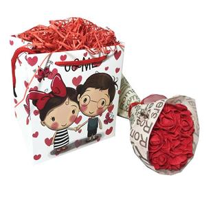 پاکت هدیه ایرسا طرح هدیه-6 به همراه گل کاغذی