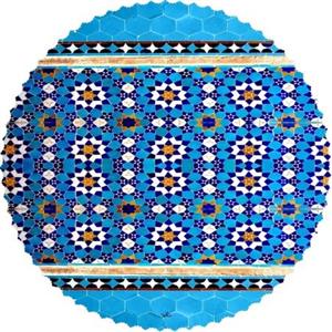 رومیزی مخمل گرد کاشی حوضی