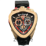 ساعت مچی لامبورگینی مردانه رزگلد بند مشکی Lamborghini Chronograph Rosegold Black