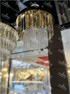 لوستر سقفی کریستالی دایره مدل نیلوفر سایز 45