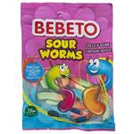 پاستیل ببتو مدل Sour Worms مقدار 80 گرم