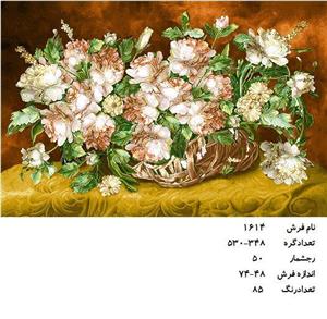 نخ و نقشه تابلو فرش دستبافت طرح گل کد ۱۶۱۴
