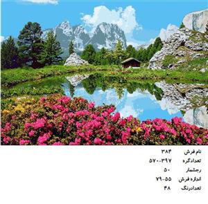 نخ و نقشه تابلو فرش دستبافت طرح منظره کد ۳۸۴