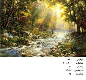 نخ و نقشه تابلو فرش دستبافت طرح منظره کد ۱۷۲۰