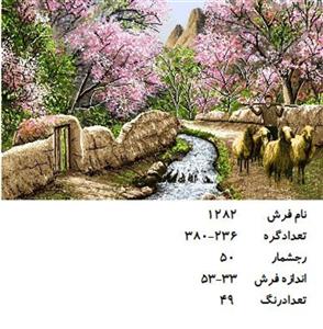 نخ و نقشه تابلو فرش دستبافت  طرح کوچه باغ کد ۱۲۸۲