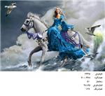 نخ و نقشه تابلو فرش دستبافت ، طرح شاهزاده با اسب سفید ، کد ۲۴۲۵