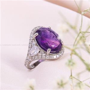 انگشتر آمیتیست زنانه کد 13751