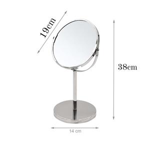 آینه آرایشی رومیزی استیل دو طرفه سایز بزرگ بزرگنمای تا 10 برابر 