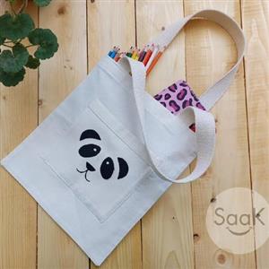 ساک پارچه ای جیب دار طرح پاندا مناسب کودکان
