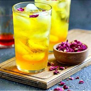 شربت گلاب زعفران یک لیتری غلیظ  خانگی شهگل  بدون افزودنی