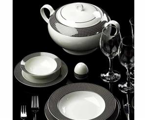 سرویس غذاخوری زرین 28 پارچه 6 نفره سری ایتالیا اف طرح سورن درجه عالی Zarin Iran Porcelain Inds Italia-F Souren 28 Pieces Porcelain Dinnerware Set Top Grade