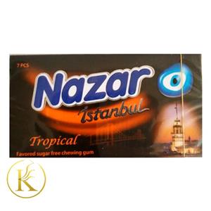 آدامس نظر استانبول ترکیه با طعم میکس استوایی بدون قند (14 گرم) Nazar Istanbul