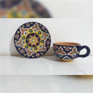ست فنجان و نعلبکی سفالی میناکاری کد 26