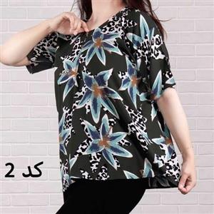 تونیک مجلسی سایز بزرگ تونیک سایز بزرگ  تیشرت طرح دار شومیز مجلسی سایز 44 تا 54