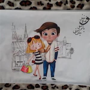 روبالشتی تیترون اصل با نقاشی دست