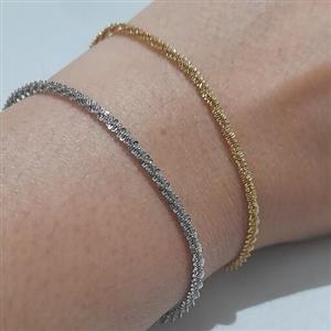 دستبند خاویاری استیل رنگ ثابت در دو رنگ طلایی و نقره ای