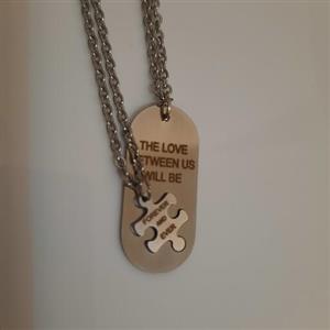 گردنبند دوستی مجموعه دو عددی طرح  پازلی