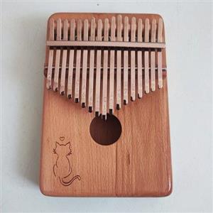 کالیمبا چوبی کالی مون طرح گربه رنگ قهوه ای