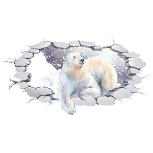 استیکر دیواری صالسو ارت طرح polar bear 3D hk 