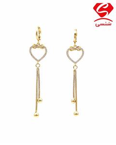 گوشواره طلایی آویز مدل قلب