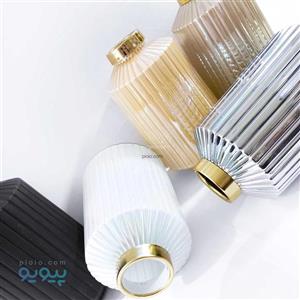 گلدان شیشه ای لبه طلایی