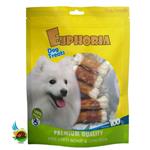 تشویقی سگ ایفوریا با طعم مرغ مدل استخوان دور پیچ Euphoria dog treats with chicken بسته ۶ عددی