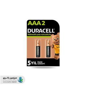 باتری شارژی نیم‌قلمی AAA ظرفیت 900 میلی‌آمپر 1.2 ولت دوراسل Duracell [بسته ۲ تایی] 