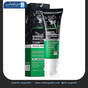 فوم شستشو صورت تیوپی براش دار زغال بامبو زوزو کد ZOZU49488