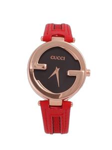 ساعت زنانه بند چرم صفحه مشکی GUCCI 