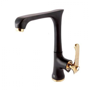 شیر ظرفشویی اهرمی مشکی طلایی آریانا (مدل ونیز)