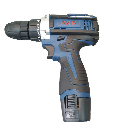 دلر شارژی پی ای پی PAP مدل CD1225 به همراه دو باتری با تجهیزات کامل