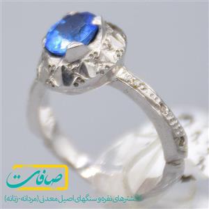 انگشتر توپاز تراشدار با 6 عدد الماس زنانه «کد 2672»