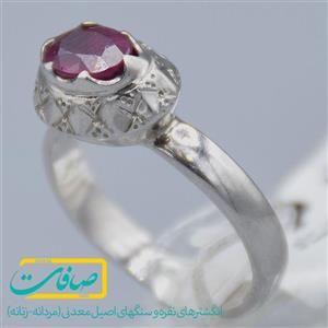 انگشتر یاقوت قرمز تراشدار زنانه «کد 2682»