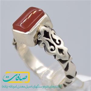 انگشتر عقیق یمنی تراشدار زنانه «کد 2642»