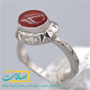 انگشتر عقیق یمنی با 6 عدد الماس زنانه «کد 2630»