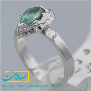 انگشتر زمرد زامبیا تراشدار زنانه «کد 2699»
