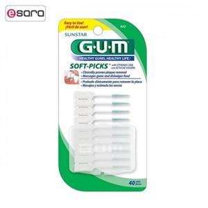 خلال بین دندانی جی یو ام مدل Soft Picks بسته 40 عددی G.U.M Toothbrush 40pcs 