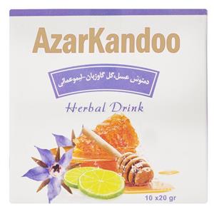 دمنوش عسل و گل گاوزبان و لیموعمانی آذرکندو بسته 10عددی Azarkandoo Borage And Dried Limes And Honey Herbal Drink 10pcs