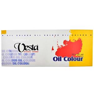 رنگ روغن وستا ست 10 عددی کد 10 حجم 37 میلی لیتر vesta oil color